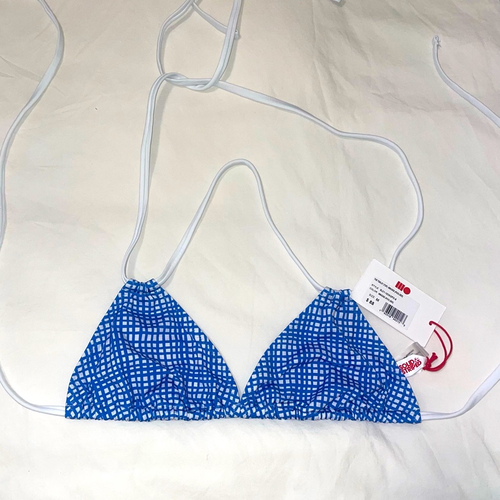 SOLID & STRIPED Bikini Top NWT - Poolside Grid - M - Tenley Top - gorgeous print
